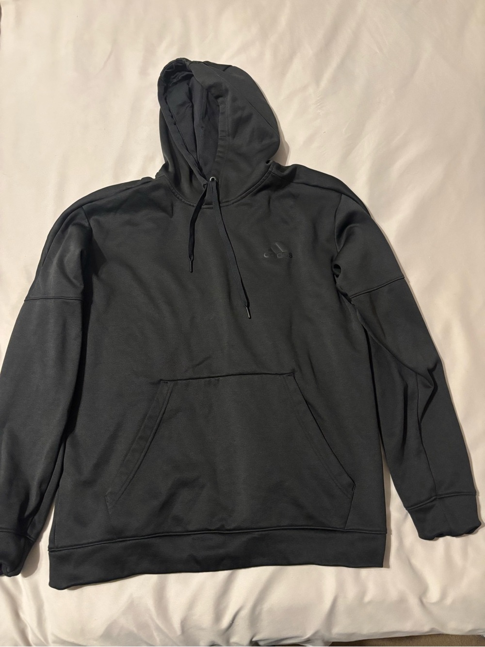 adidas Black Hooded Sweatshirt with Kangaroo Pocket